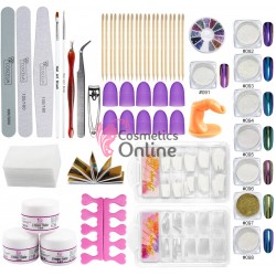 Kit pentru unghii false cu Acril 002 Coscelia + 8 Pigmenti Cameleon Effect 